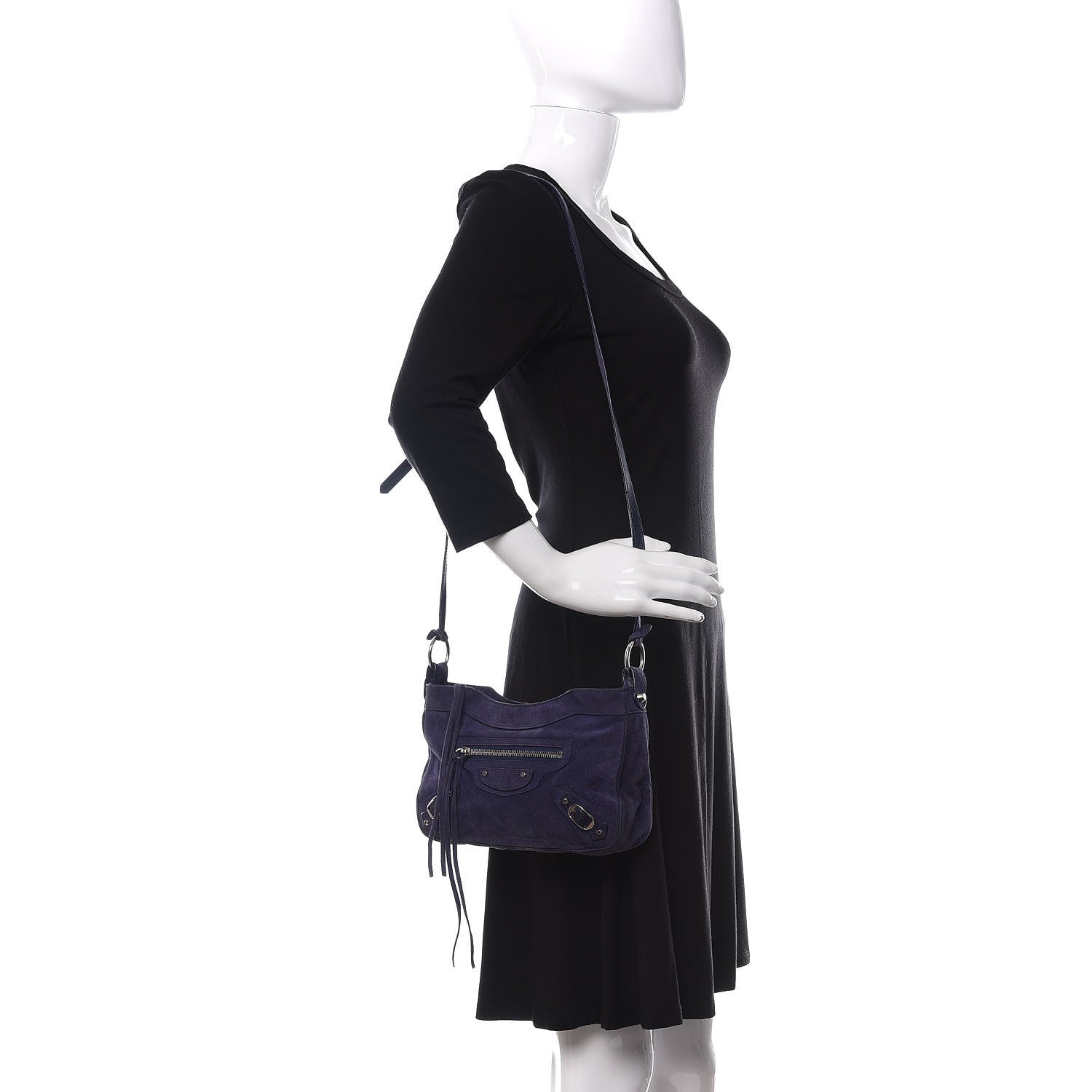 Balenciaga Baby Daim Suede Classic Hardware Hip Bleu Nuit 2 of 11