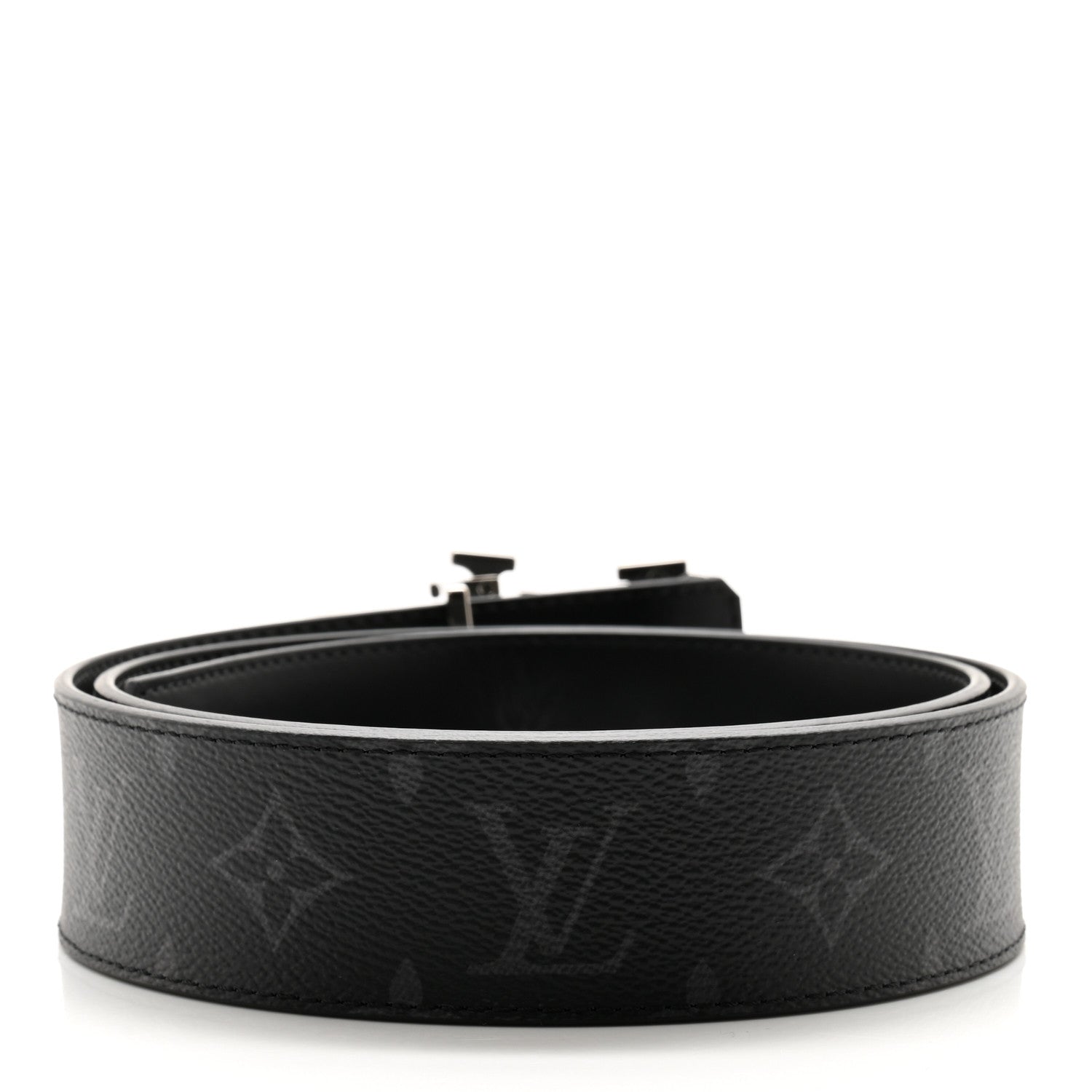 Louis Vuitton Calfskin Monogram Eclipse 40mm Shake LV Initiales Reversible Belt 85 34 3 of 8