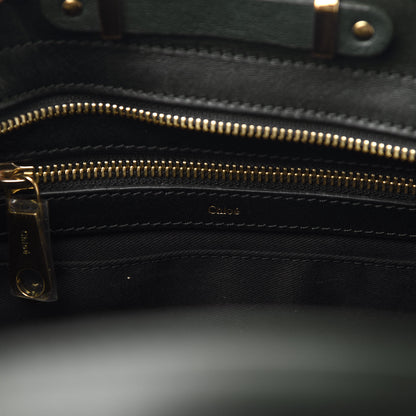 Chloe Calfskin Medium Alice Satchel Fir Green Black 8 of 9