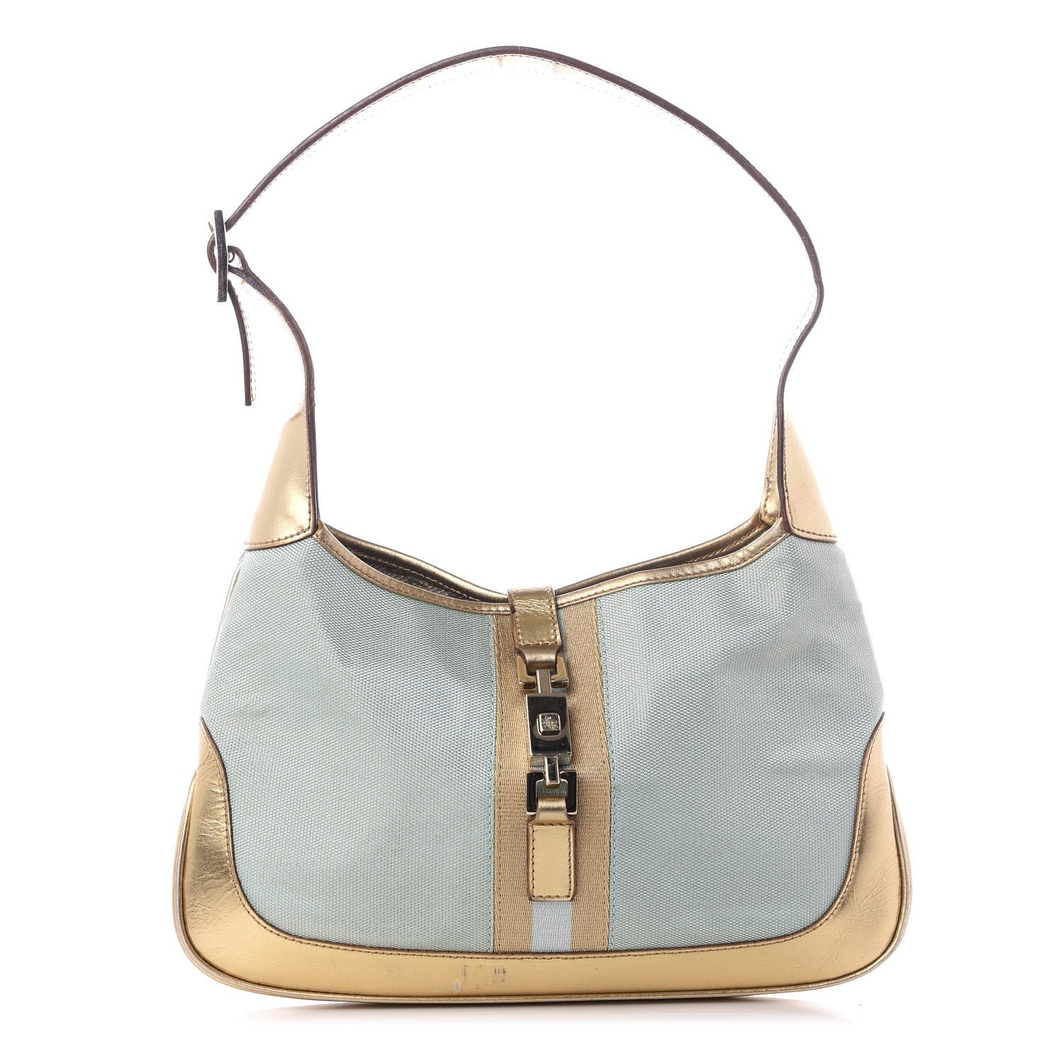 Gucci Metallic Calfskin Jackie O Hobo Gold 1 of 8