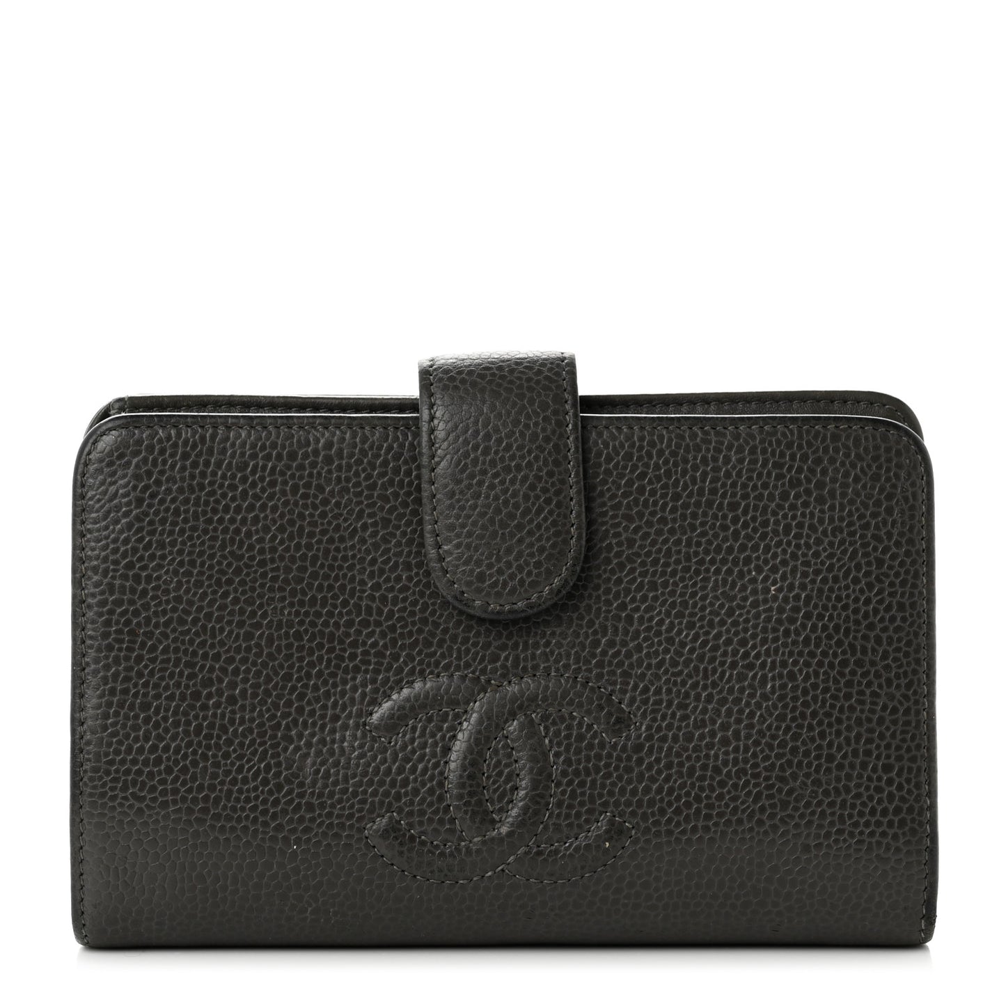 Caviar Timeless CC Zipped Pocket Wallet Grey