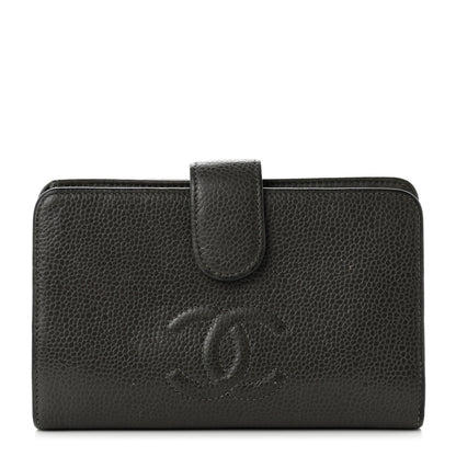 Chanel Caviar Timeless CC Zipped Pocket Wallet Grey 1 of 11