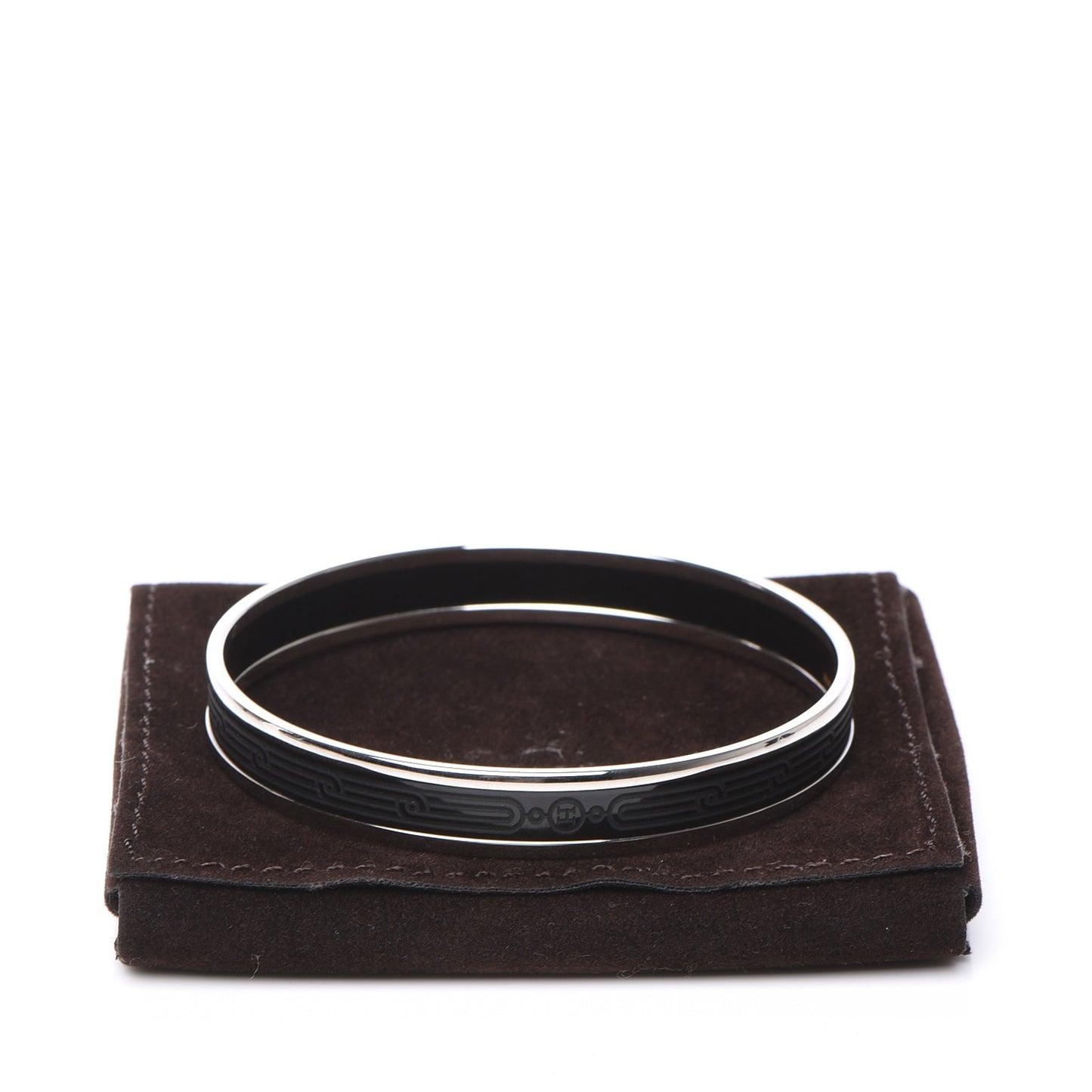 Enamel Printed Sellier Narrow Bracelet 65 Black