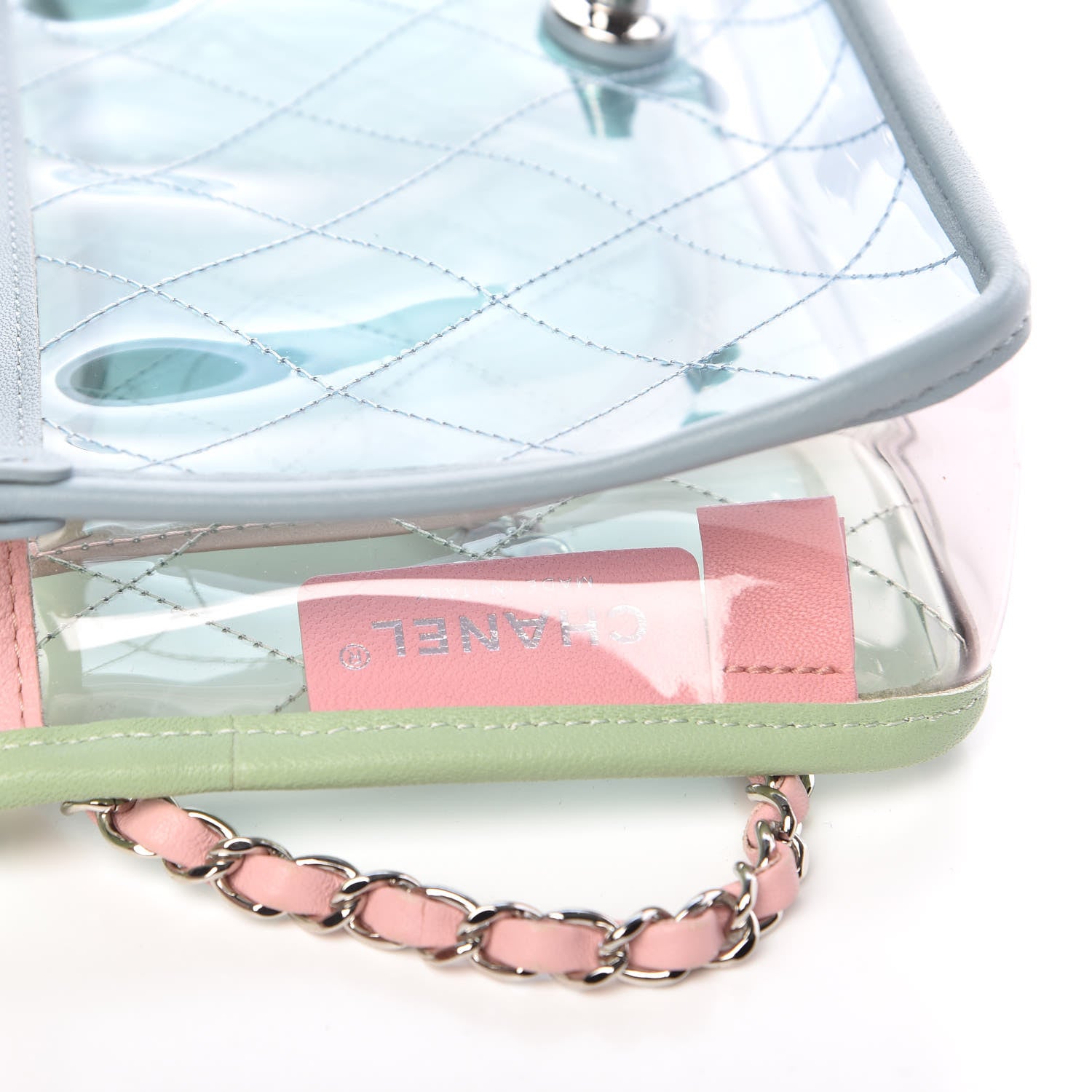 Chanel Lambskin PVC Quilted Medium Coco Splash Flap Blue Green 7 of 10