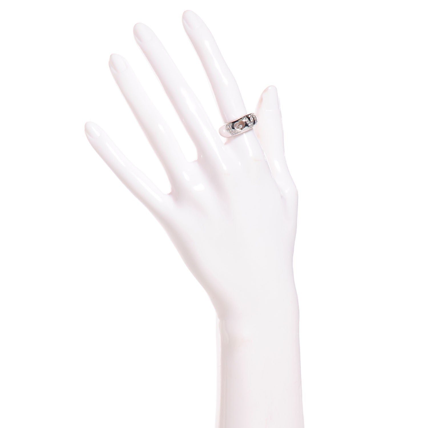 Chopard 18K White Gold Happy Diamonds Love Ring 6 2 of 7