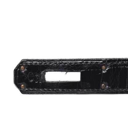 Hermes Shiny Crocodile Kelly Sellier 32 Black 25 of 33