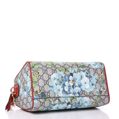 Gucci GG Supreme Monogram Blooms Small Boston Beige Blue Navy Hibiscus Red 4 of 10