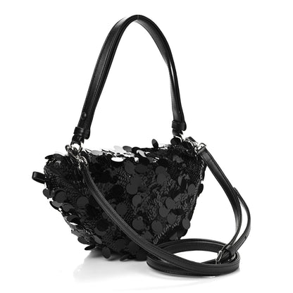 Prada Paillettes Vitello Triangle Crossbody Black 3 of 8