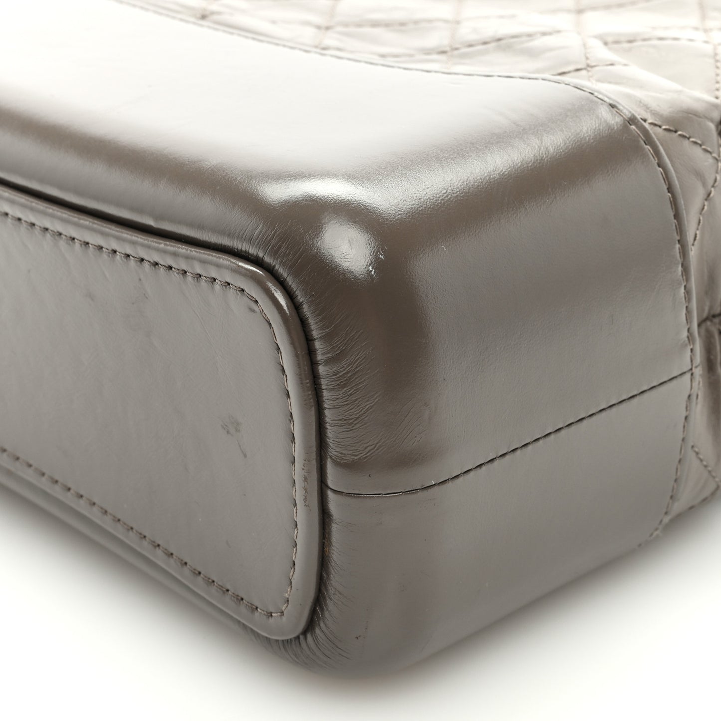 Aged Calfskin Quilted Medium Gabrielle Hobo Grey