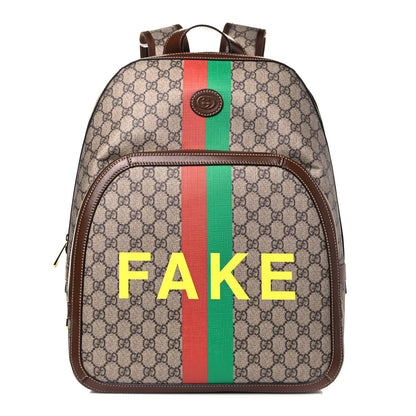 Gucci GG Supreme Monogram Azalea Calfskin Fake/Not Retro Interlocking G Day Backpack Beige Ebony Brown Sugar 1 of 9