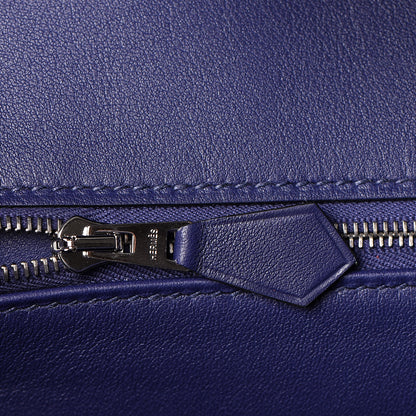 Hermes Swift Epsom Tressage Birkin 30 Bleu Encre Bleu Du Nord Gold 18 of 34