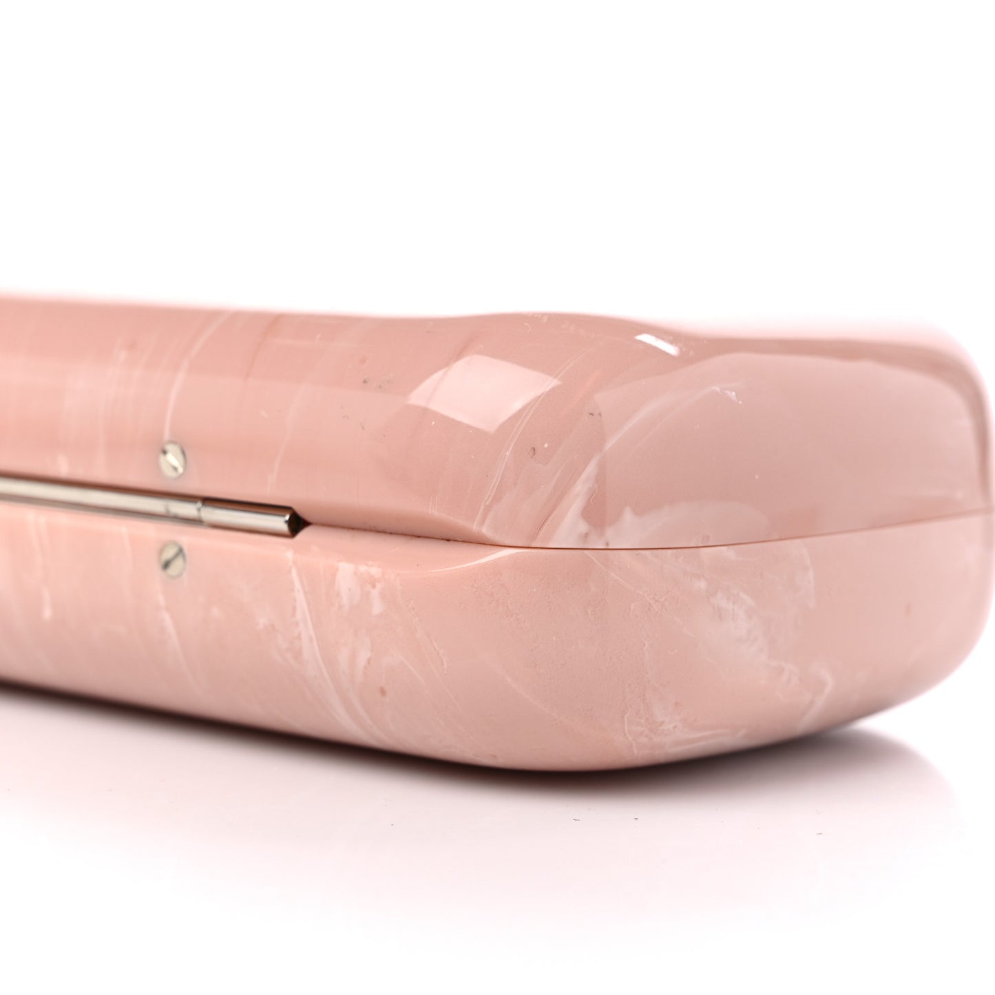 PVC Marble Skull Box Clutch Rose Pink