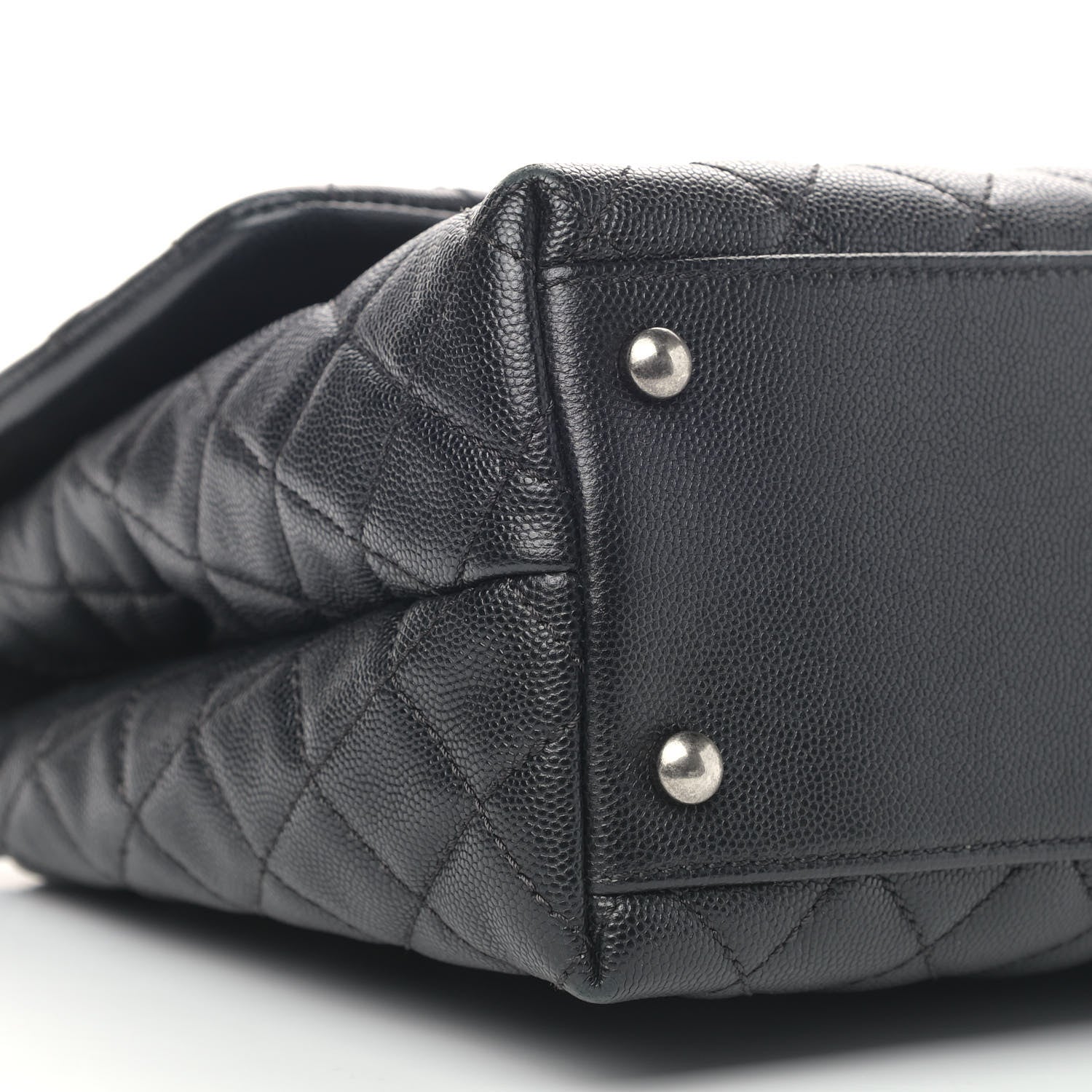 Chanel Caviar Lizard Quilted Medium Coco Handle Flap Black 8 of 13
