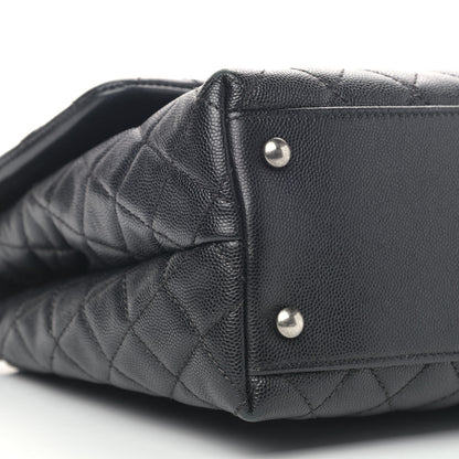 Chanel Caviar Lizard Quilted Medium Coco Handle Flap Black 8 of 13
