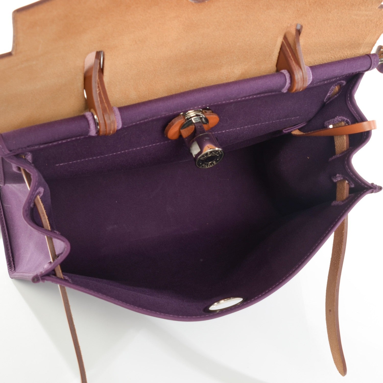 Hermes Vache Hunter Toile Herbag Zip 31 PM Fauve Cassis 8 of 18