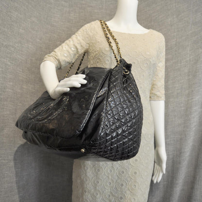 Chanel Vinyl XL Rock and Chain Flap Black 2 of 9