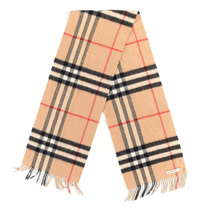 Burberry Cashmere Giant Heritage Check Fringe Scarf Camel 2 of 4