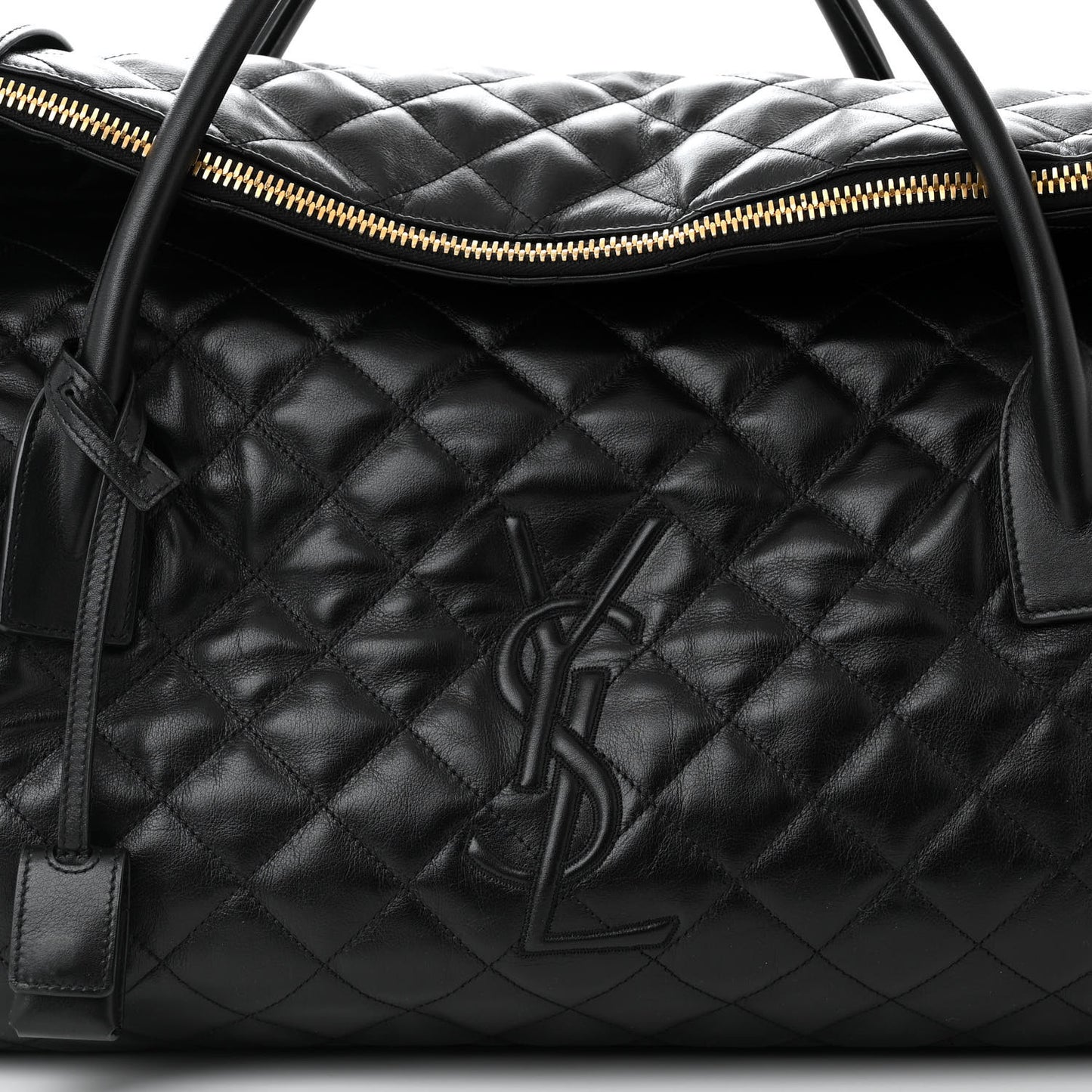 Calfskin Quilted ES Giant Travel Bag Black