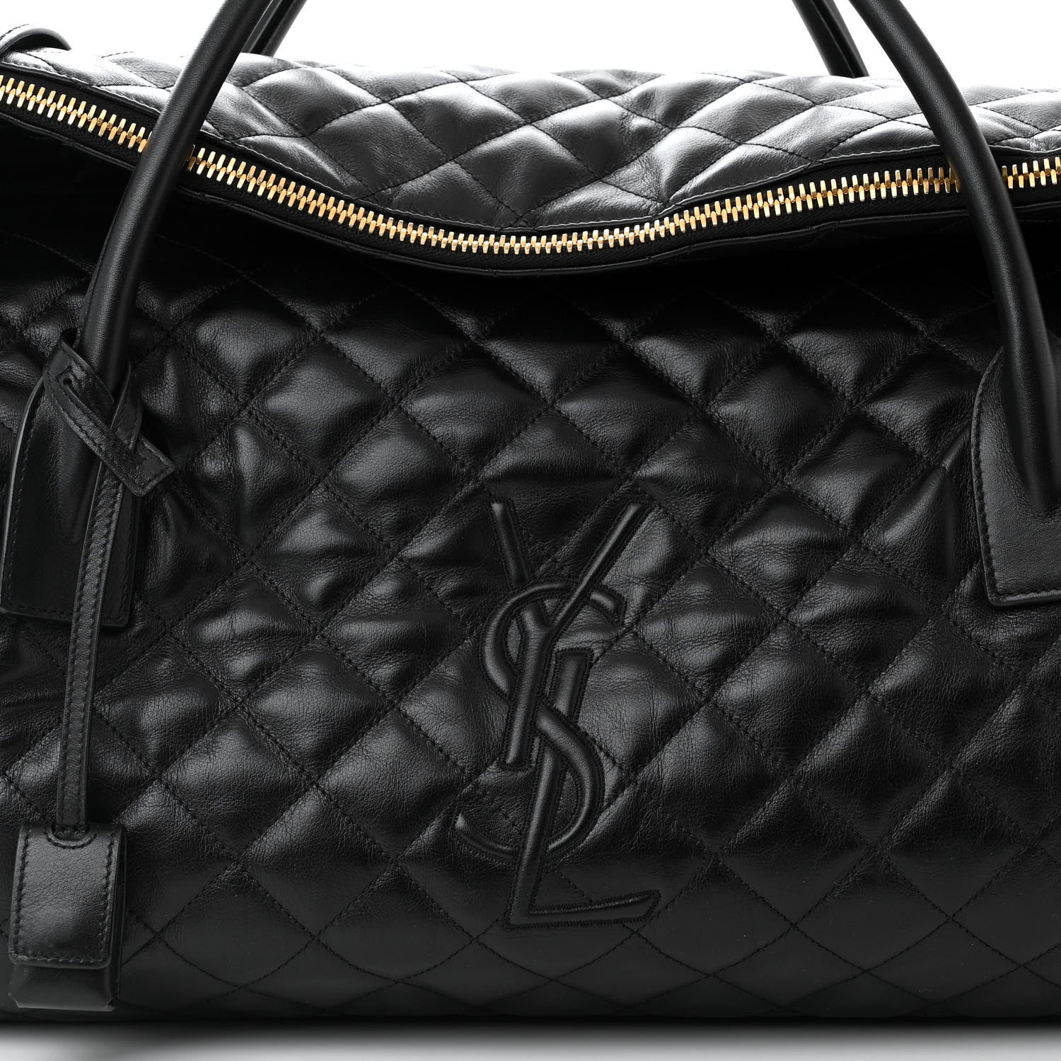 Saint Laurent Calfskin Quilted ES Giant Travel Bag Black 8 of 10