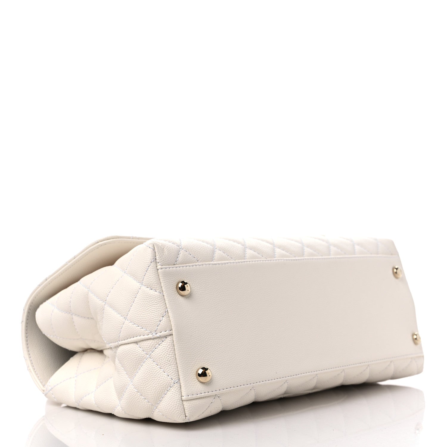 Chanel Caviar Quilted Small Coco Handle Flap White 4 of 9