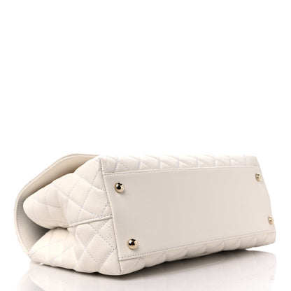 Chanel Caviar Quilted Small Coco Handle Flap White 4 of 9