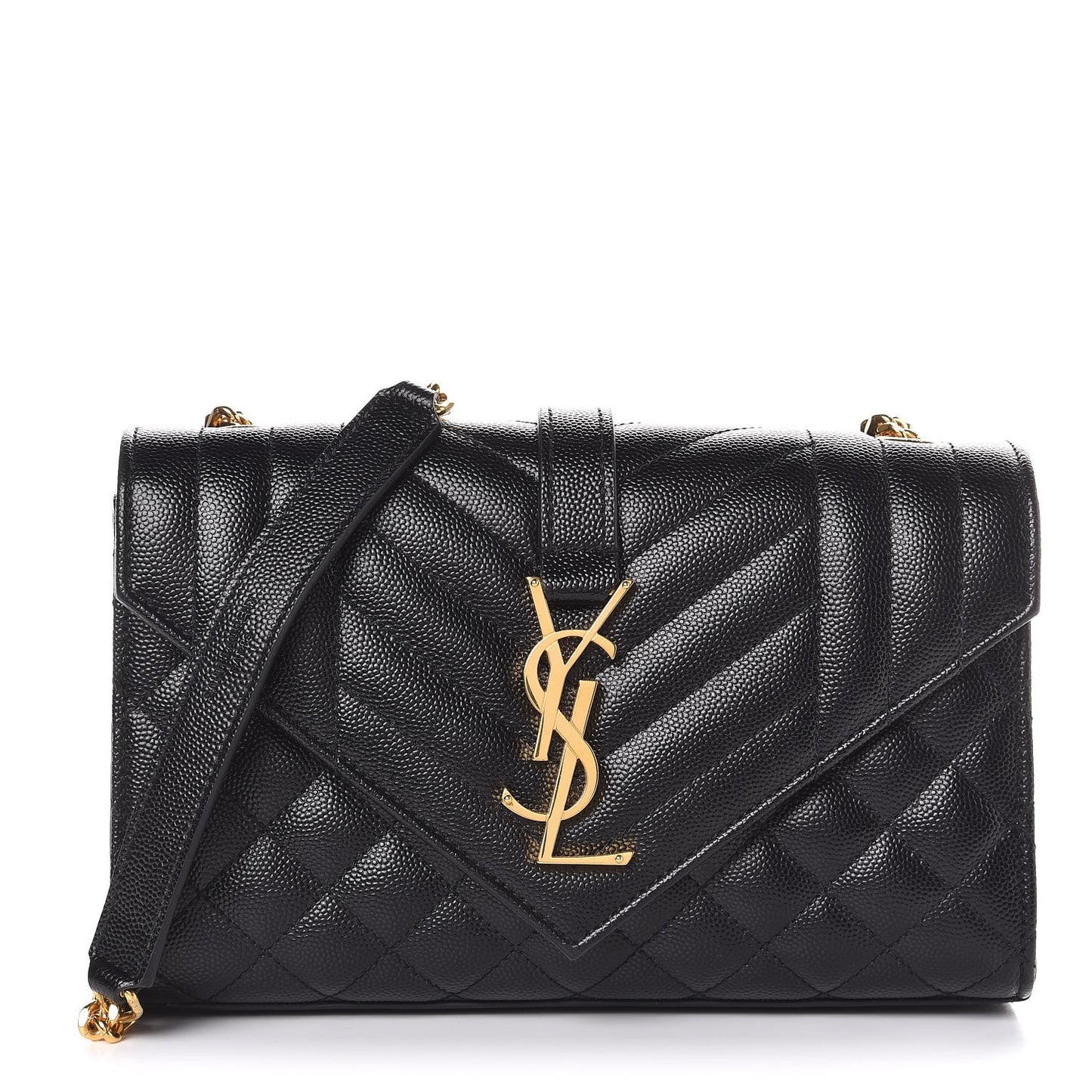 Grain De Poudre Textured Mixed Matelasse Triquilt Small Monogram Satchel Black