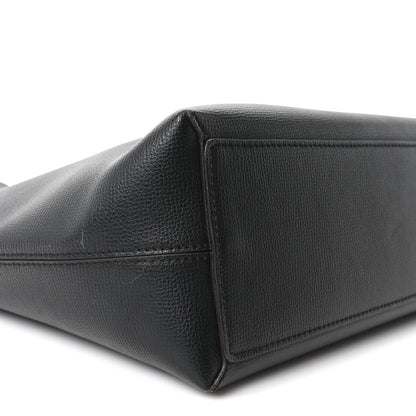 Burberry Grainy Calfskin Haymarket Check Medium Reversible Tote Black 8 of 15
