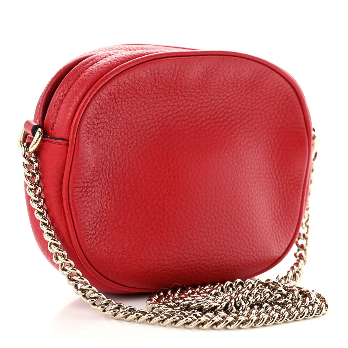 Pebbled Calfskin Mini Soho Chain Bag Tabasco Red