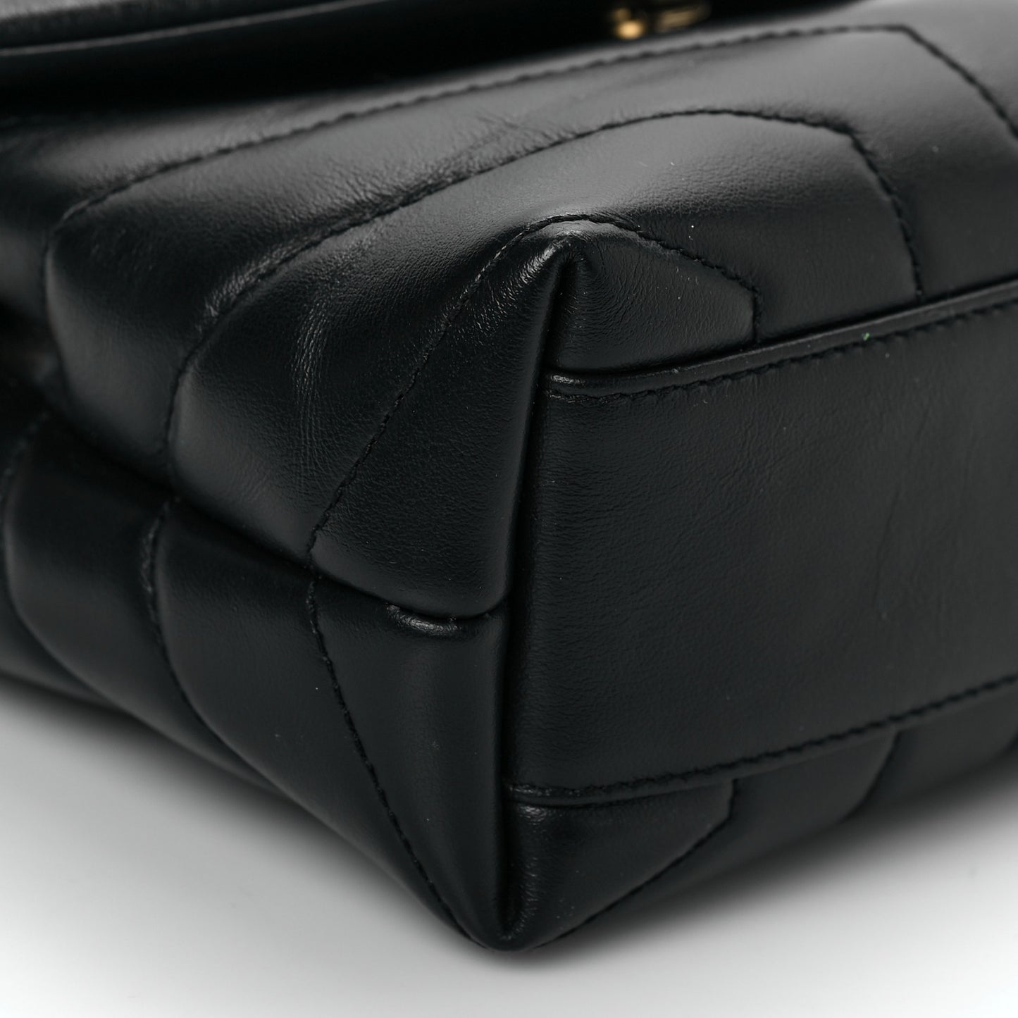 Calfskin Y Quilted Monogram Toy Loulou Crossbody Bag Black
