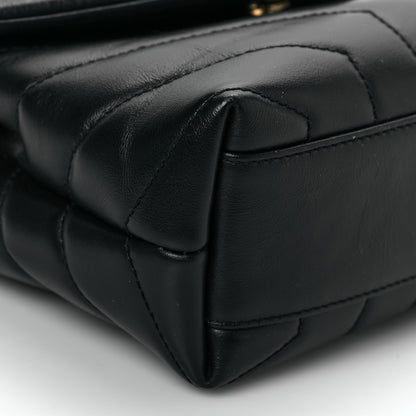 Saint Laurent Calfskin Y Quilted Monogram Toy Loulou Crossbody Bag Black 7 of 9