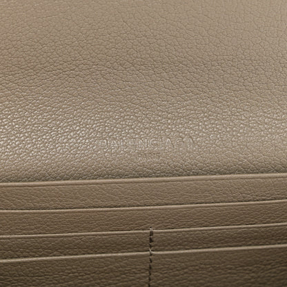 Balenciaga Chevre Gold Metallic Edge Hardware Zip Around Wallet Gris Taupe 6 of 8