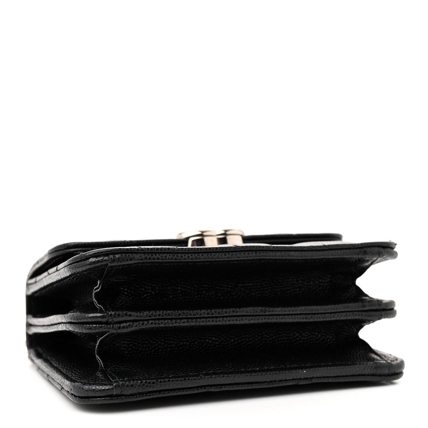 Caviar Quilted Pick Me Up Clutch With Chain Black