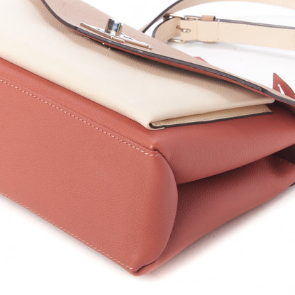 Louis Vuitton Soft Calfskin My Lockme Top Handle Vieux Rose Sesame Creme 5 of 9