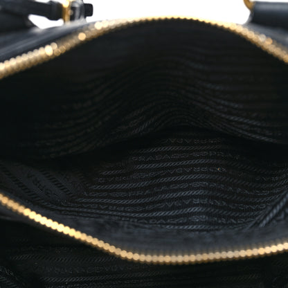 Prada Vitello Daino Large Double Zip Tote Black 6 of 16
