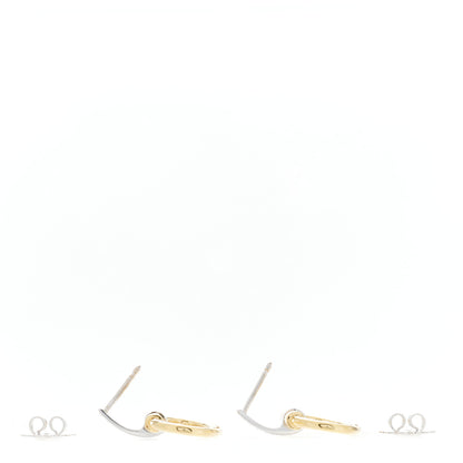 Roberto Coin 18K Yellow White Gold Diamond Classica Parisienne Oval Drop Earrings 3 of 5