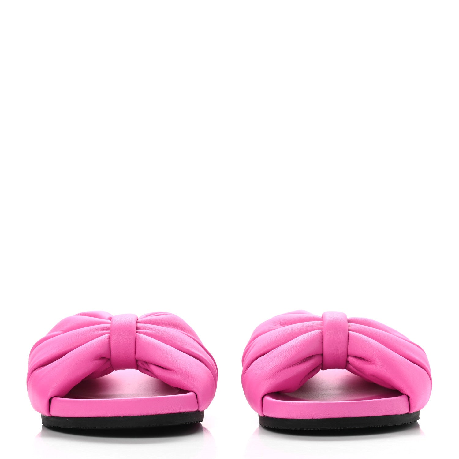 Balenciaga Smooth Nappa Logo Puffy Slide Sandals 37 Fluo Pink White 2 of 6