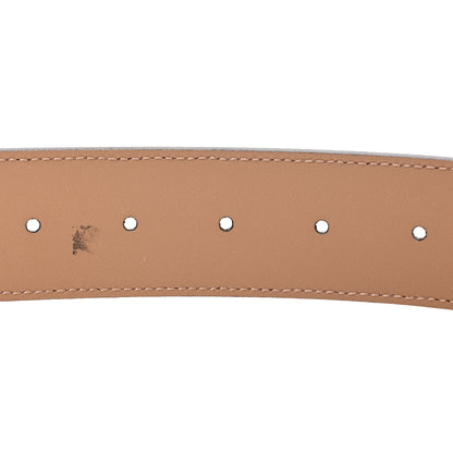 Gucci GG Supreme Monogram Plutone Calfskin Enamel Double G 40mm Belt 80 32 Beige Ebony Camelia 4 of 7