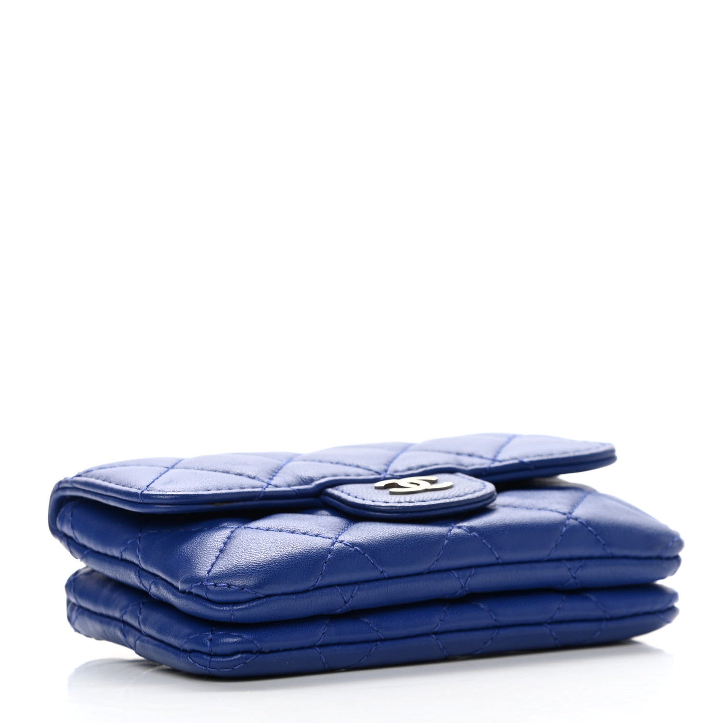 Lambskin Quilted Coin Purse Blue