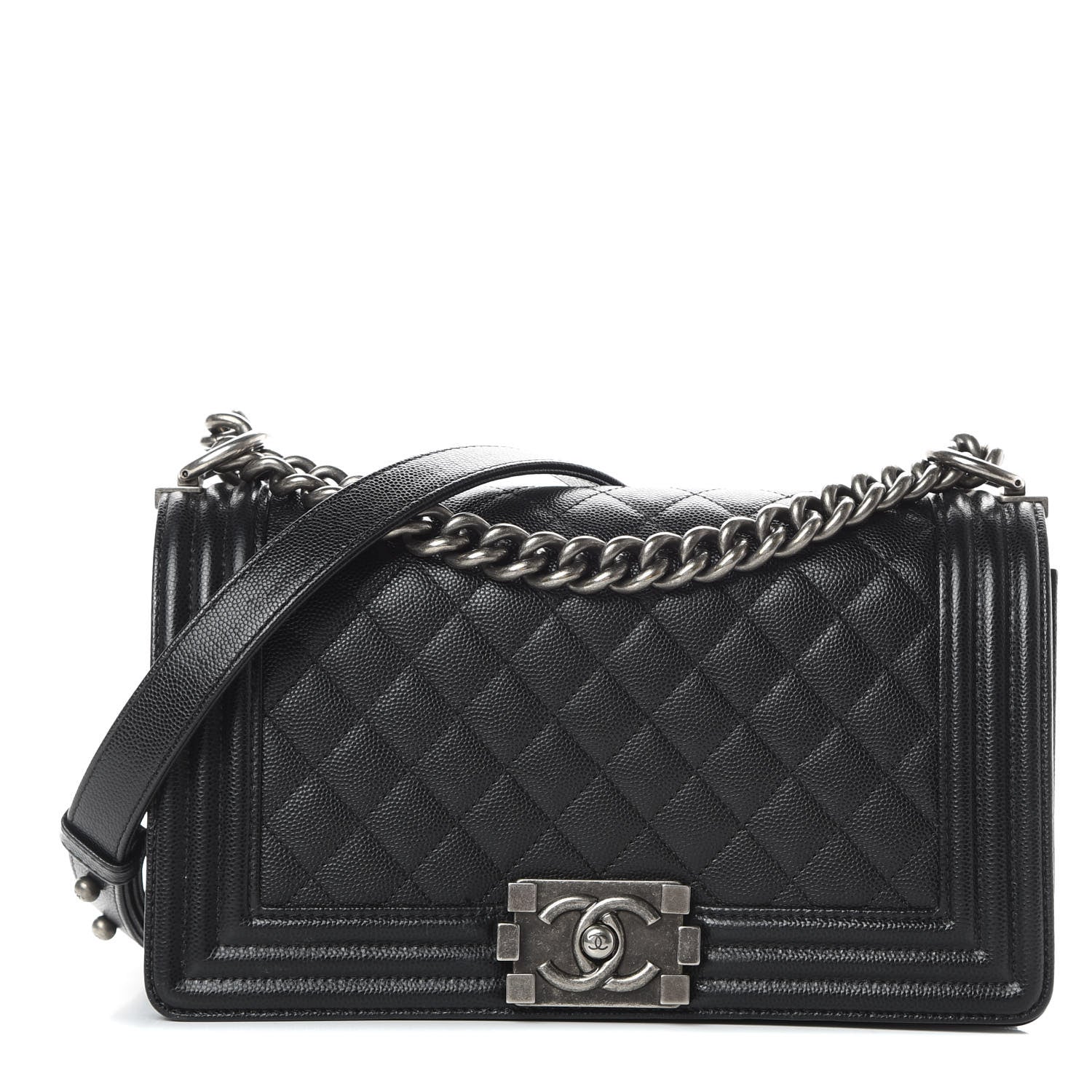Chanel Caviar Quilted Medium Boy Flap Black 1 of 14
