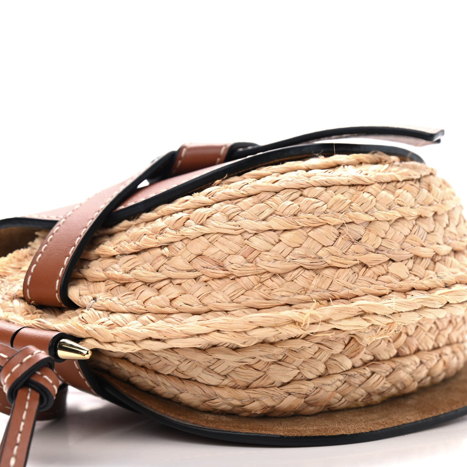Loewe Calfskin Raffia Mini Gate Crossbody Bag Natural Tan 7 of 8
