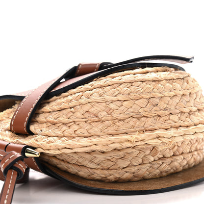 Loewe Calfskin Raffia Mini Gate Crossbody Bag Natural Tan 7 of 8