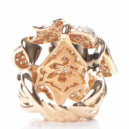 Chanel 18K Yellow Gold Diamond Camellia Ring 5.25 4 of 9