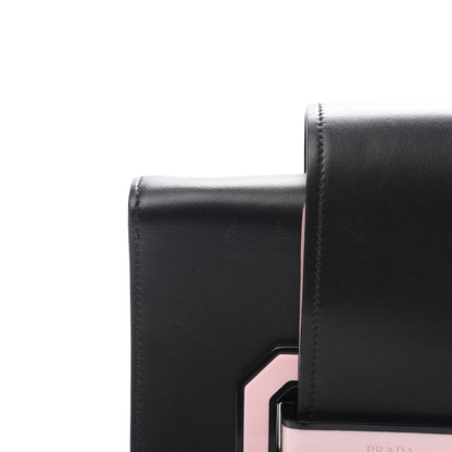 Prada City Calf Plex Ribbon Bag Black Rosa 11 of 12