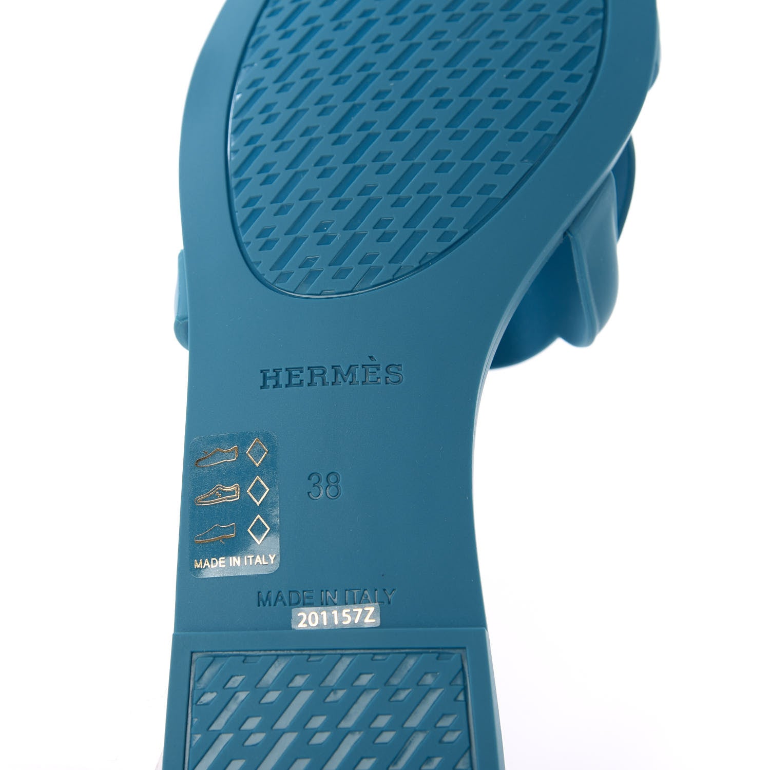 Hermes Rubber Aloha Sandals 38 Bleu Vif 6 of 7