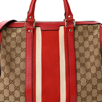 Gucci Monogram Vintage Web Medium Boston Red 7 of 9