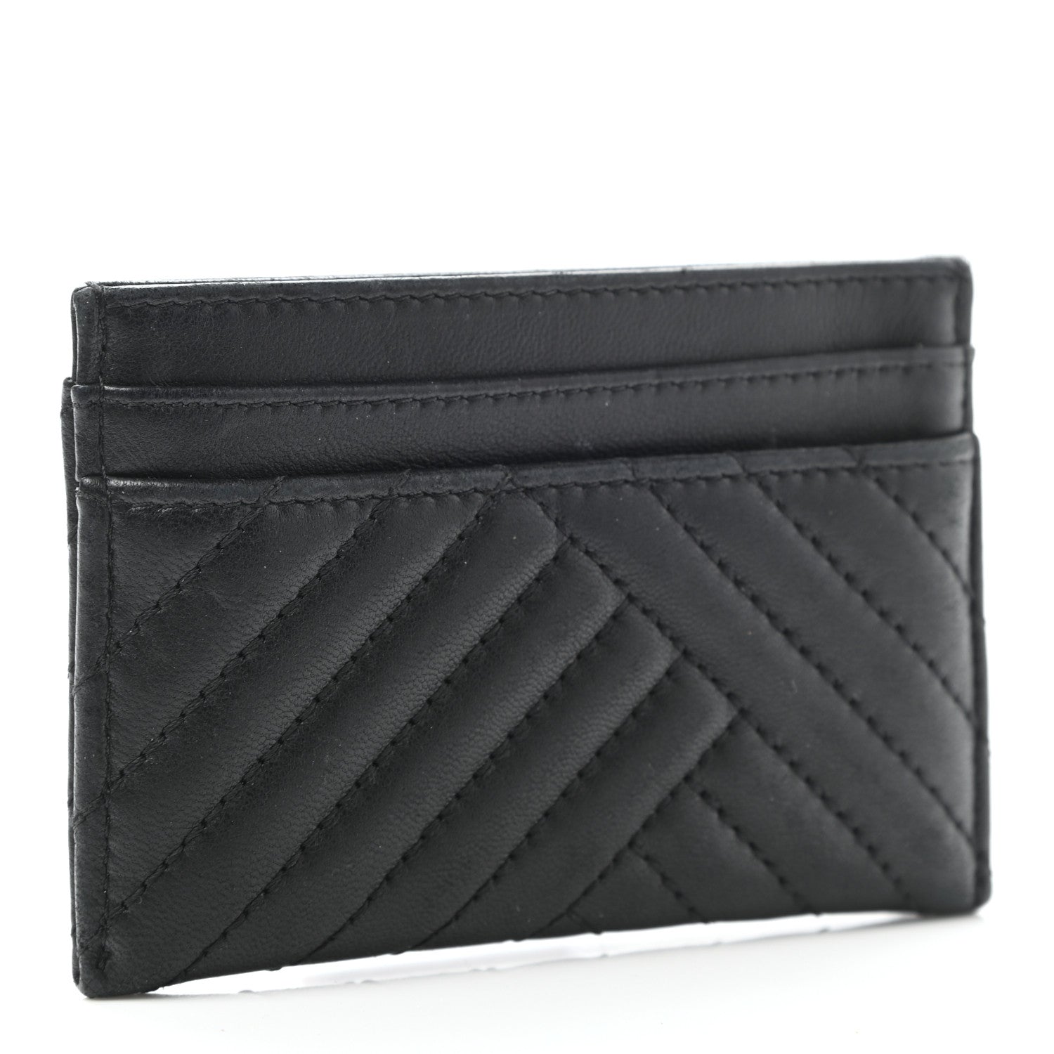 Chanel Lambskin Quilted CC Crossing Card Holder Black 3 of 8