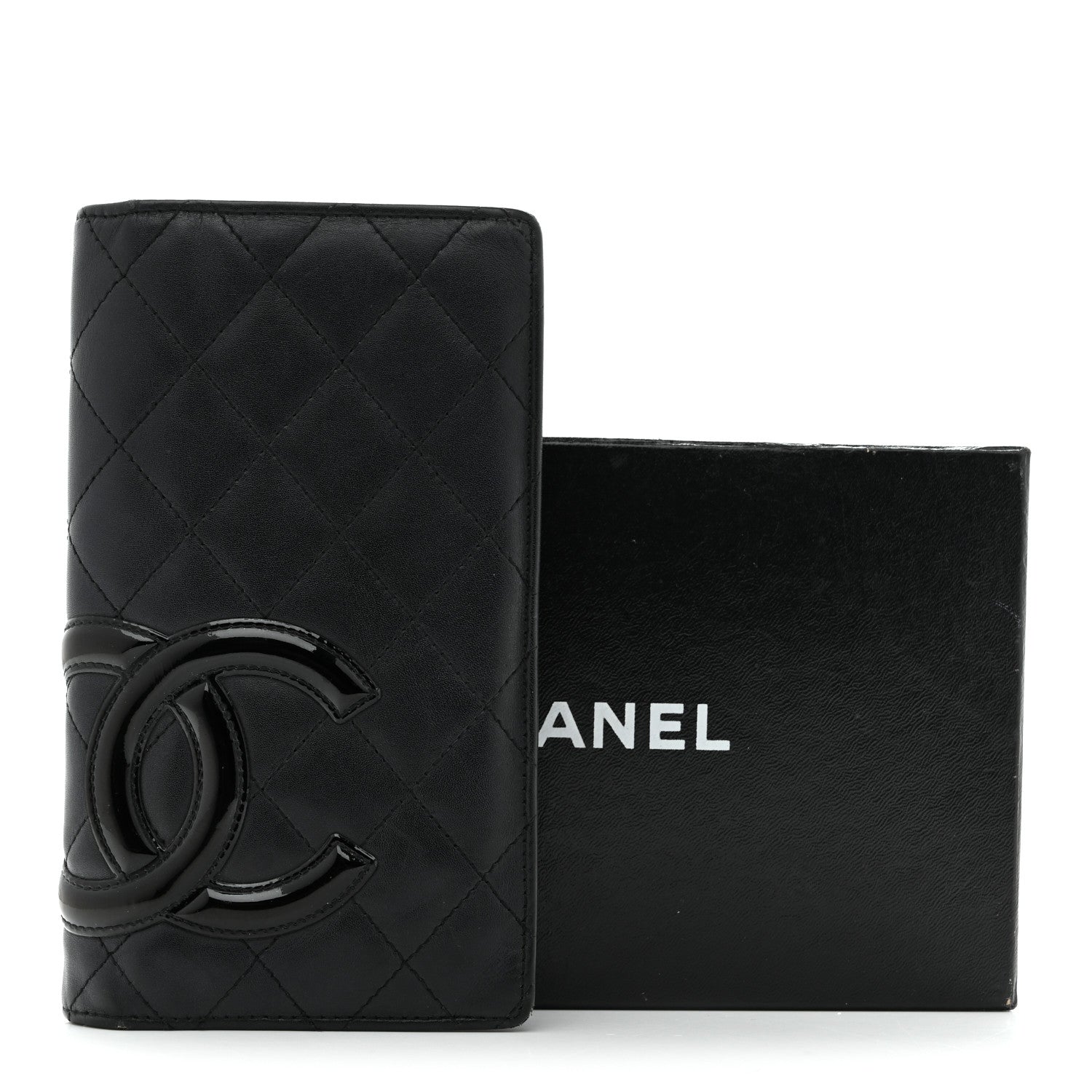 Chanel Calfskin Quilted Cambon Yen Wallet Black 9 of 9