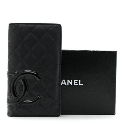 Chanel Calfskin Quilted Cambon Yen Wallet Black 9 of 9