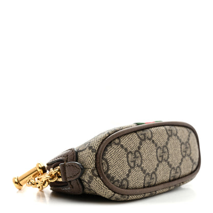 Gucci GG Supreme Monogram Web Ophidia Dome Key Pouch Beige New Acero 4 of 7
