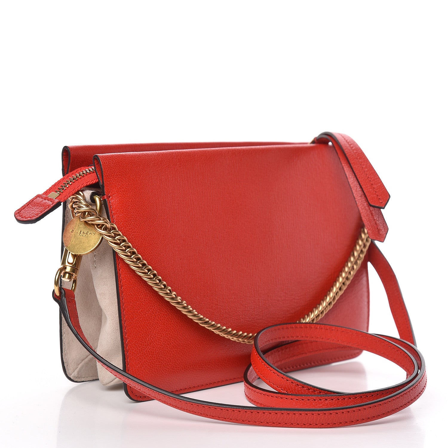 Givenchy Goatskin Suede Cross 3 Crossbody Bag Red 3 of 11